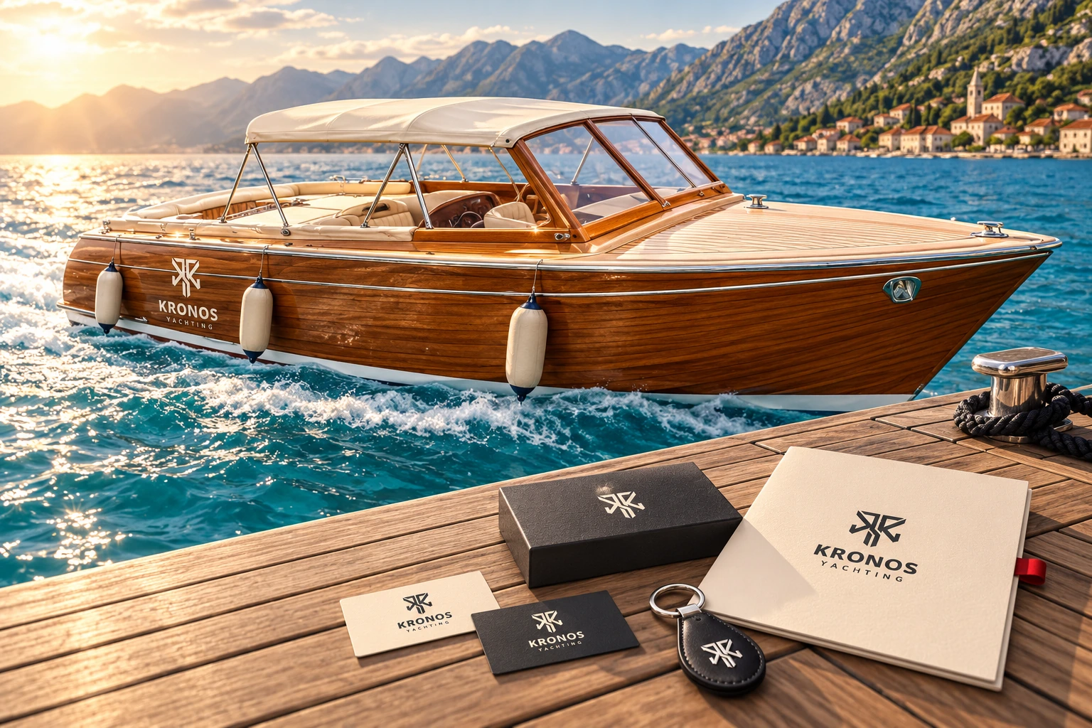 Kronos Yachting ahşap yat ve marka kimliği sunumu